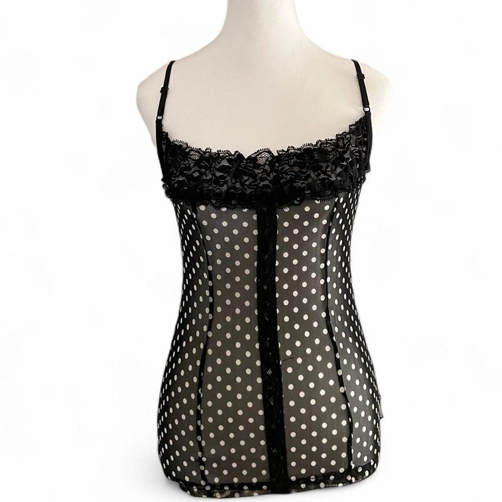 Black Polka Dot Sheer Camisole